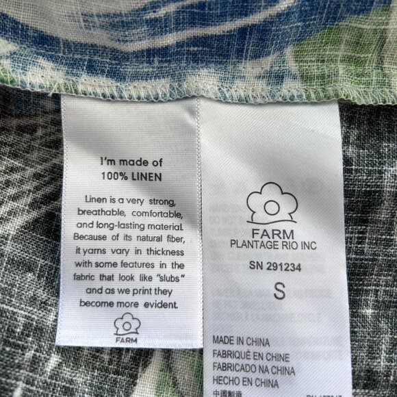 Farm Rio Ancient Garden Mini Dress Sleeveless Small Blue/White - Picture 8 of 13